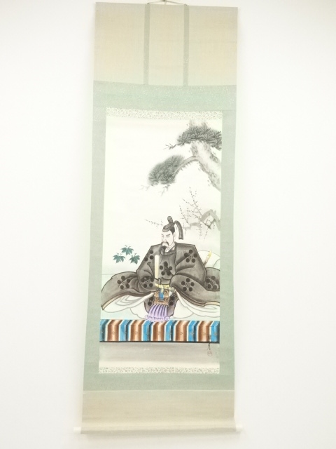 ♥掛軸　菅原 一水　掛け軸　骨董品 特価品】山水掛軸 尺八立 『水墨山水』平野 翠雪（ひらの すいせつ